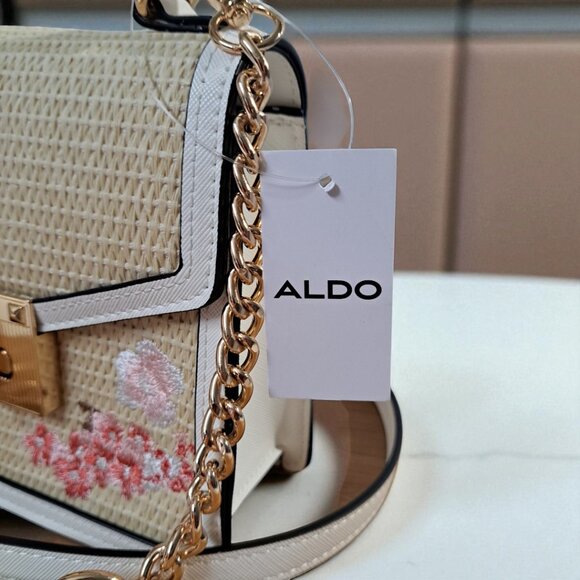 Aldo Pink/White/Beige Floral Canvas Mini Crossbody NWT - Picture 7 of 11